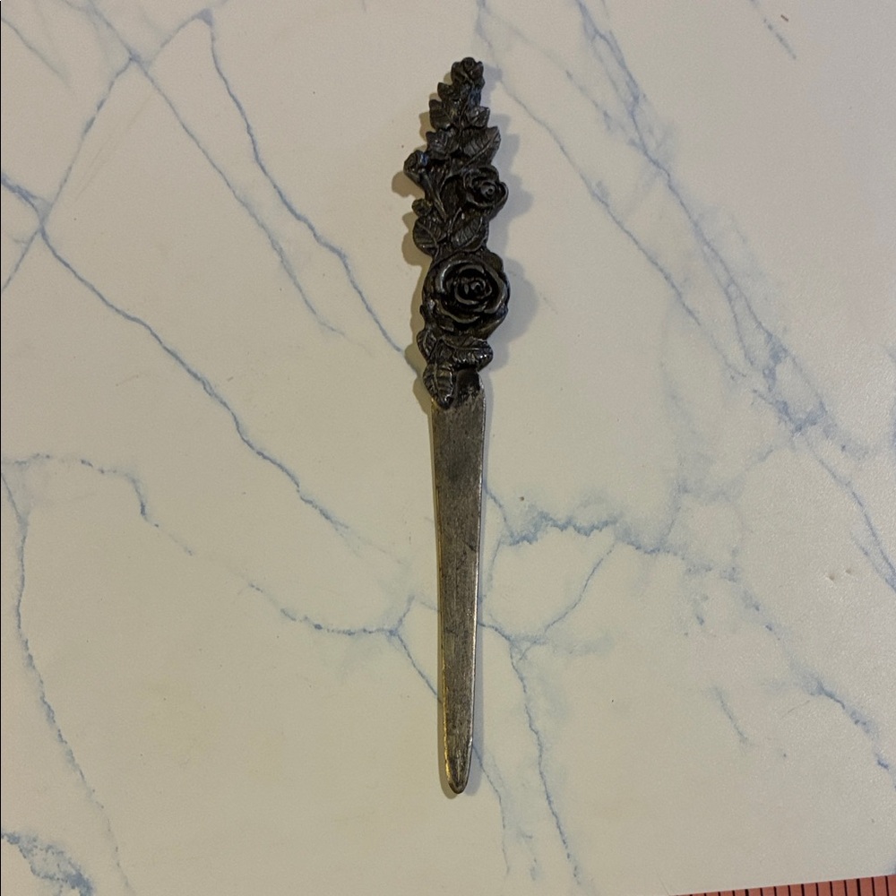 Elegant Vintage Silver Rose Bookmark